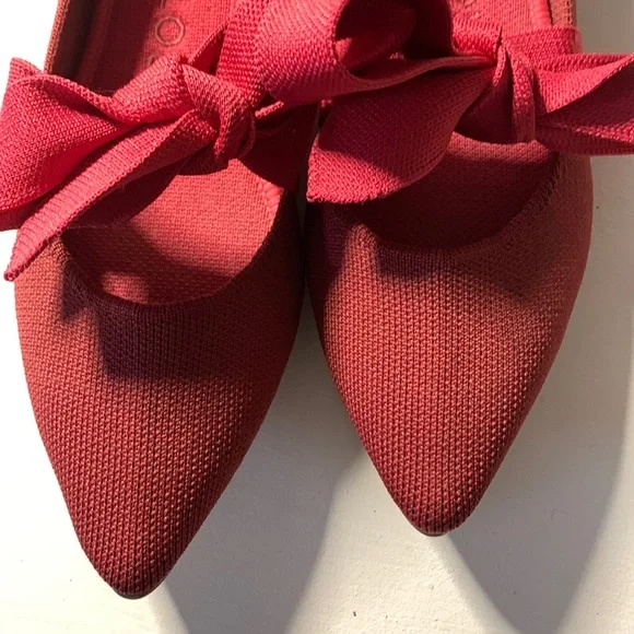 Rothy's Red Flats with Bow Detail - Picture 8 of 9